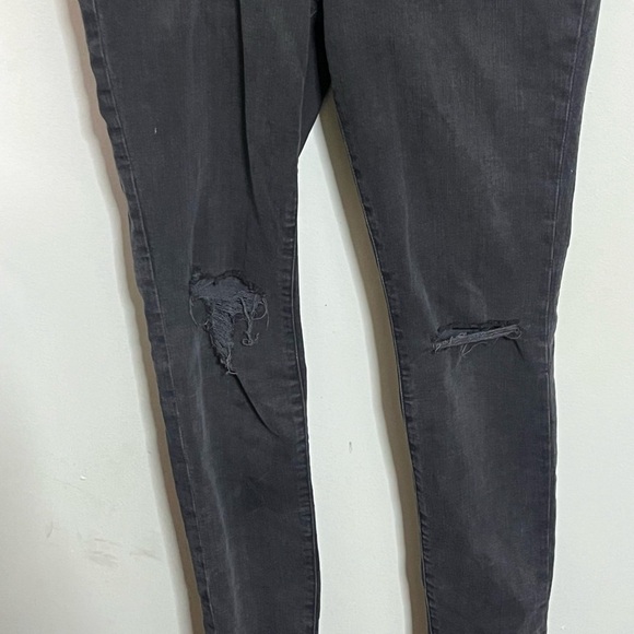 Madewell 9’’ Mid Rise Black Distressed Skinny Jeans Sz 28 - Picture 4 of 10